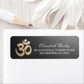 ブラック&金ゴールドOMシンボルヨガ仲介インストラクター ラベル (インサイチュ)