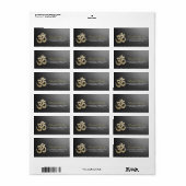 ブラック&金ゴールドOMシンボルヨガ仲介インストラクター ラベル (フルシート)