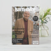ブラック 雑誌の表紙 82歳の誕生日 招待状 (スタンド正面)