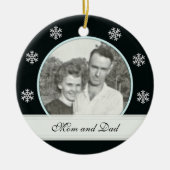 ブラック:雪片バナー記念碑：写真オーナメント セラミックオーナメント (正面)