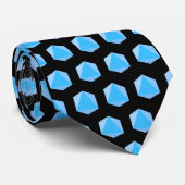 ブラック(青い多面体サイコロ) ネクタイ (ロール)