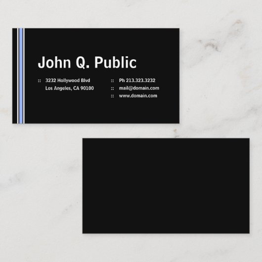 ブラック(青ストライプ色) 名刺 (正面/裏面)