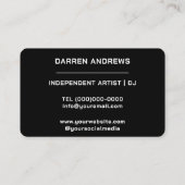 ブラック |音楽QRコードSoundwave 名刺 (裏面)