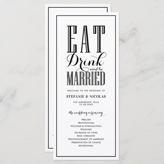 ブラック |飲食べみ物とbeの プログラム (正面/裏面)