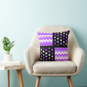 ブラック/2トーン紫外線/ホワイトシェブロン/水玉模様 クッション (椅子)