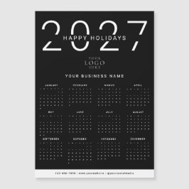 ブラック 2027年 カレンダーロゴ 企業 ホリデーマグネット