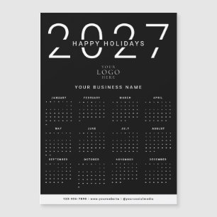 ブラック 2027年 カレンダーロゴ 企業 ホリデーマグネット