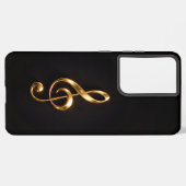 ブラック 4 Luxe Galaxy S21 Ultra、黄金のト音記号 Samsung Galaxyケース (左側面)