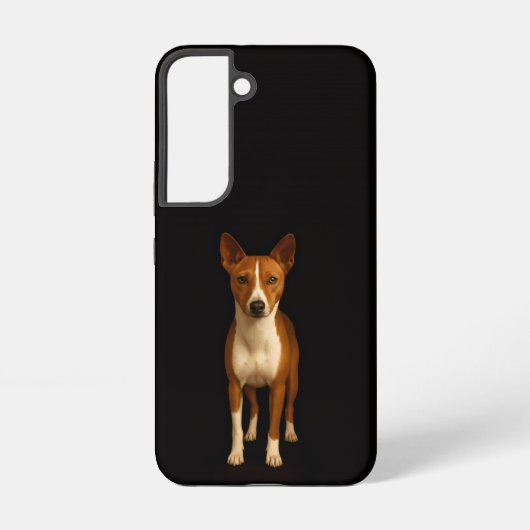 ブラック 4 Luxe Galaxy S22 ケース、洗練されたバセンジー犬デザイン Samsung Galaxyケース (裏面)