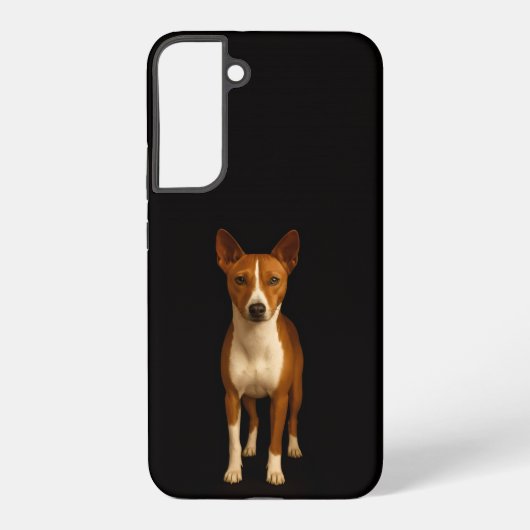 ブラック 4 Luxe Galaxy S22 Plus、洗練されたバセンジー犬 Samsung Galaxyケース (裏面)