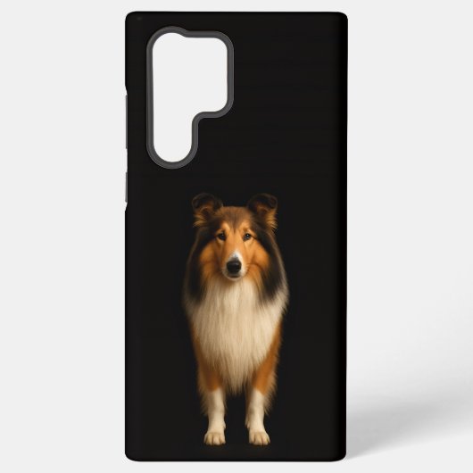 ブラック 4 Luxe Galaxy S22 Ultra、忠実なコリー犬 Samsung Galaxyケース (裏面)