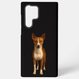 ブラック 4 Luxe Galaxy S22 Ultra、洗練されたバセンジー犬 Samsung Galaxy S22 Ultraケース