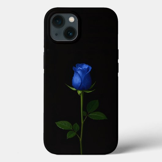 ブラック 4 Luxe iPhone 13、ミッドナイトブルーローズ Case-Mate iPhoneケース (裏面)