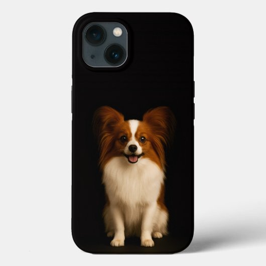 ブラック 4 Luxe iPhone 13、リファインド・トイ・パピヨン Case-Mate iPhoneケース (裏面)