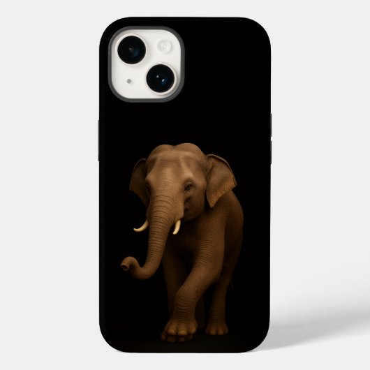 ブラック 4 Luxe iPhone 14 マット インドゾウ Case-Mate iPhoneケース (裏面)
