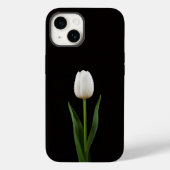 ブラック 4 Luxe iPhone 14 マット、パールホワイトチューリップ Case-Mate iPhoneケース (裏面)