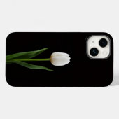ブラック 4 Luxe iPhone 14 マット、パールホワイトチューリップ Case-Mate iPhoneケース (裏面 (横))