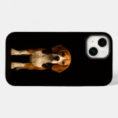 ブラック 4 Luxe iPhone 14 マット、優しいビーグル Case-Mate iPhoneケース (裏面 (横))