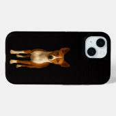 ブラック 4 Luxe iPhone 15 ケース、クラシック バセンジー 犬 Case-Mate iPhoneケース (裏面 (横))