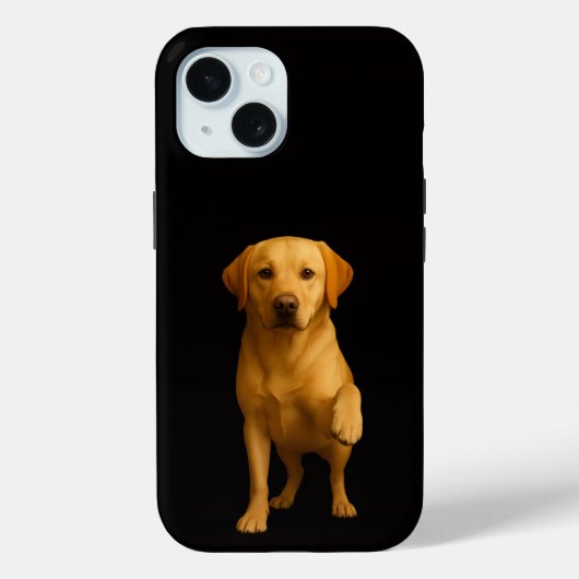 ブラック 4 Luxe iPhone 15 ケース、ラブラドールのやさしい仔犬デザイン Case-Mate iPhoneケース (裏面)