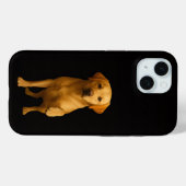 ブラック 4 Luxe iPhone 15 ケース、ラブラドールのやさしい仔犬デザイン Case-Mate iPhoneケース (裏面 (横))