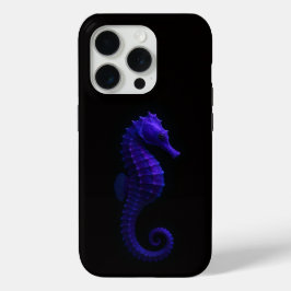 ブラック 4 Luxe iPhone 15 Pro マット仕上げ、紫のタツノオトシゴ Proケース