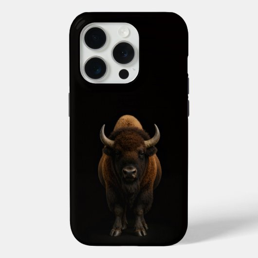 ブラック 4 Luxe iPhone 15 Pro マット アメリカバイソン Case-Mate iPhoneケース (裏面)