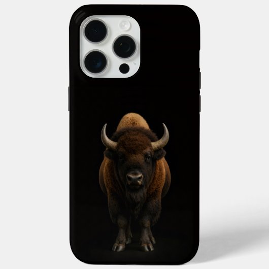 ブラック 4 Luxe iPhone 15 Pro Max、アメリカバイソン Case-Mate iPhoneケース (裏面)