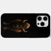 ブラック 4 Luxe iPhone 15 Pro Max、アメリカバイソン Case-Mate iPhoneケース (裏面 (横))
