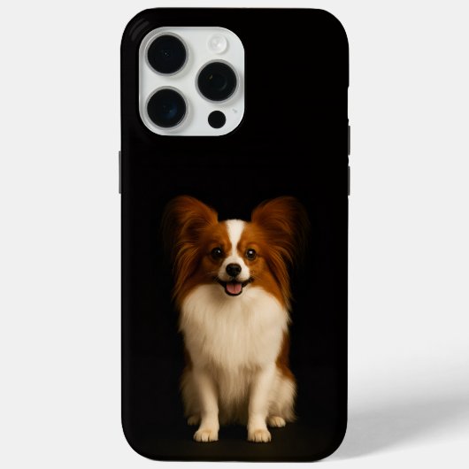 ブラック 4 Luxe iPhone 15 Pro Max、リファインド パピヨン Case-Mate iPhoneケース (裏面)