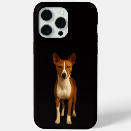 ブラック 4 Luxe iPhone 15 Pro Max、洗練されたバセンジー犬 Maxケース