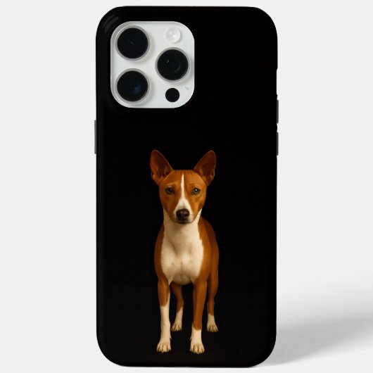 ブラック 4 Luxe iPhone 15 Pro Max、洗練されたバセンジー犬 Case-Mate iPhoneケース (裏面)