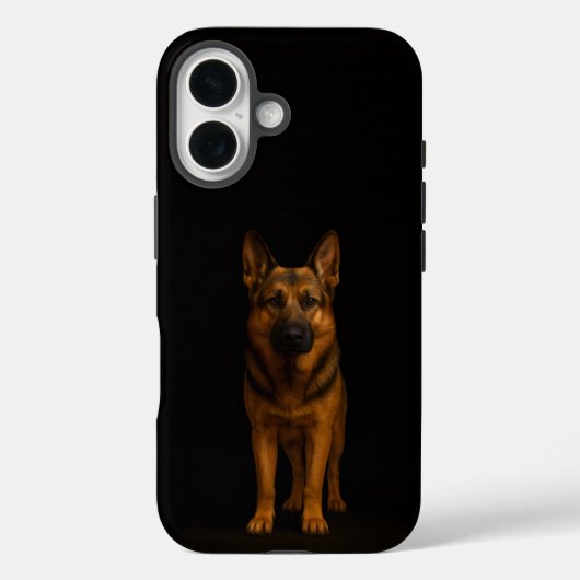 ブラック 4 Luxe iPhone 16 カバー ジャーマンシェパード (裏面)