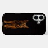 ブラック 4 Luxe iPhone 16 カバー ジャーマンシェパード (裏面 (横))