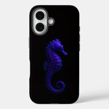 ブラック 4 Luxe iPhone 16 Case-Mate、スミレ色のタツノオトシゴ