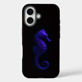 ブラック 4 Luxe iPhone 16 Case-Mate、スミレ色のタツノオトシゴ 16ケース