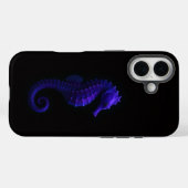ブラック 4 Luxe iPhone 16 Case-Mate、スミレ色のタツノオトシゴ Case-Mate iPhoneケース (裏面 (横))