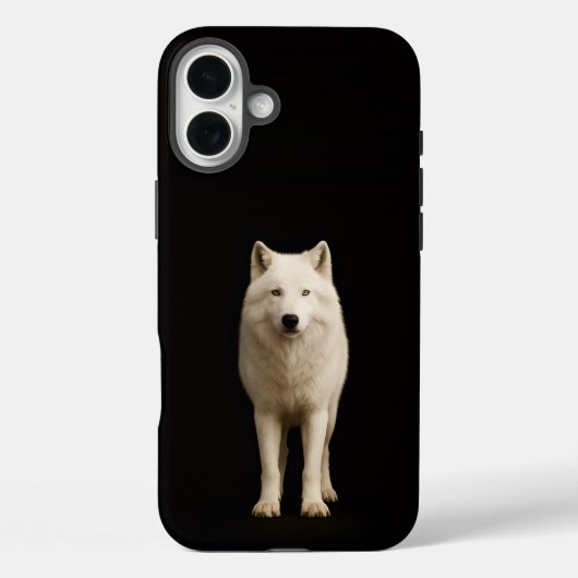 ブラック 4 Luxe iPhone 16 Plus、アイボリー アークティック ウルフ Case-Mate iPhoneケース (裏面)