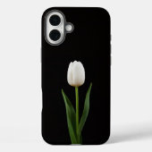 ブラック 4 Luxe iPhone 16 Plus、パールホワイトチューリップ Case-Mate iPhoneケース (裏面)