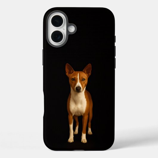 ブラック 4 Luxe iPhone 16 Plus、洗練されたバセンジー犬 Case-Mate iPhoneケース (裏面)