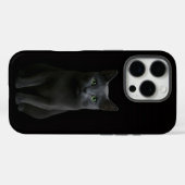ブラック 4 Luxe iPhone 16 Pro、ロシアンブルー 猫 Case-Mate iPhoneケース (裏面 (横))