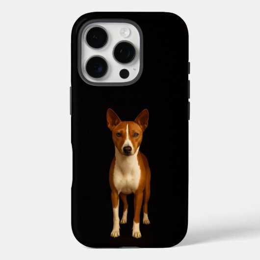 ブラック 4 Luxe iPhone 16 Pro、上品なバセンジー犬 Case-Mate iPhoneケース (裏面)