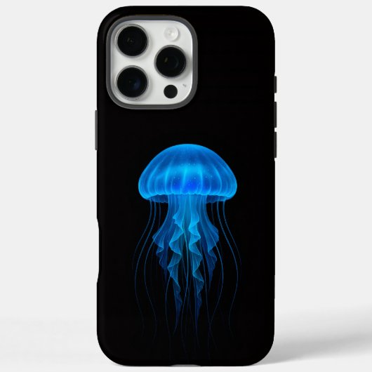 ブラック 4 Luxe iPhone 16 Pro Max、青クラゲ Case-Mate iPhoneケース (裏面)