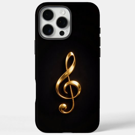 ブラック 4 Luxe iPhone 16 Pro Max、黄金のト音記号 Case-Mate iPhoneケース (裏面)