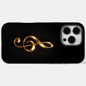 ブラック 4 Luxe iPhone 16 Pro Max、黄金のト音記号 Case-Mate iPhoneケース (裏面 (横))