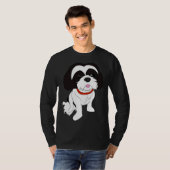 ブラック&ampホワイトシーズー（犬）Tzu Tシャツ (正面フル)