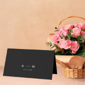 ブラック chic モノグラム ゲスト名 ウェディング 席札 テーブルナンバー