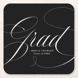 ブラック | Eloquence Graduation Square紙コースター スクエアペーパーコースター