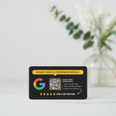 ブラック Google レビュー QR コード ビジネス レビュー リンク 名刺 (スタンド正面)