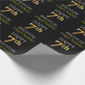 ブラック「HAPPY 7誕生日」ラッピング紙 ラッピングペーパー (角)